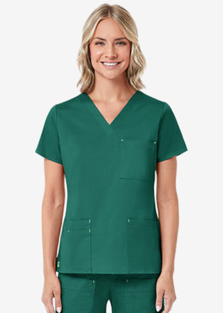 Maevn Blossom Women's Three Pocket V-Neck Top
