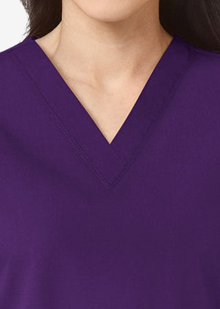 Maevn Red Panda Women's Two Pocket V-Neck Solid Scrub Top