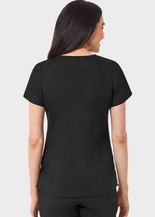 Maevn Red Panda Women's Two Pocket V-Neck Solid Scrub Top