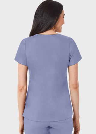 Maevn Red Panda Women's Two Pocket V-Neck Solid Scrub Top