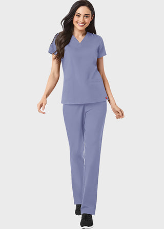 Maevn Red Panda Women's Two Pocket V-Neck Solid Scrub Top