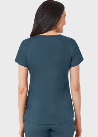 Maevn Red Panda Women's Two Pocket V-Neck Solid Scrub Top