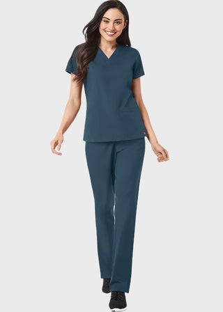 Maevn Red Panda Women's Two Pocket V-Neck Solid Scrub Top