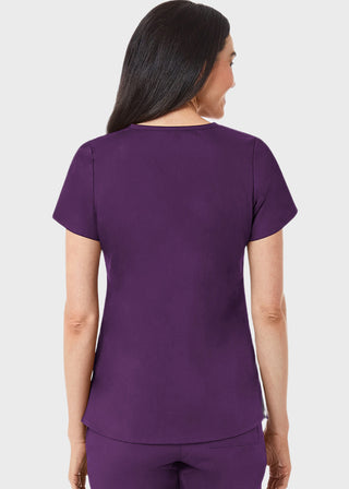 Maevn Red Panda Women's Two Pocket V-Neck Solid Scrub Top