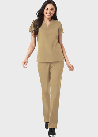 Maevn Red Panda Women's Two Pocket V-Neck Solid Scrub Top