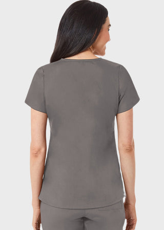 Maevn Red Panda Women's Two Pocket V-Neck Solid Scrub Top