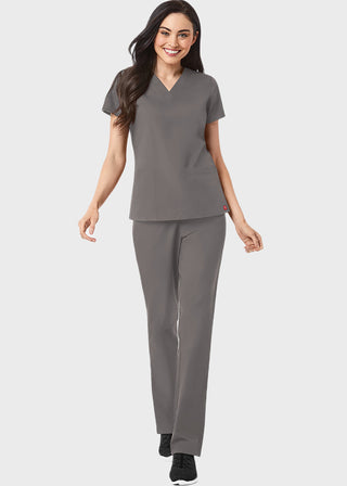 Maevn Red Panda Women's Two Pocket V-Neck Solid Scrub Top