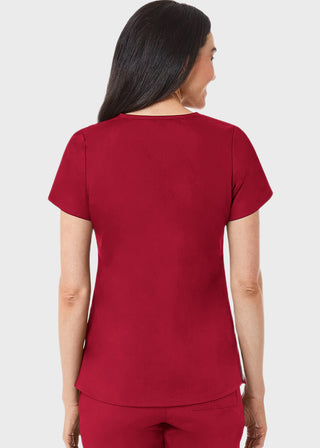 Maevn Red Panda Women's Two Pocket V-Neck Solid Scrub Top