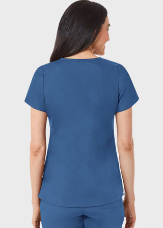 Maevn Red Panda Women's Two Pocket V-Neck Solid Scrub Top