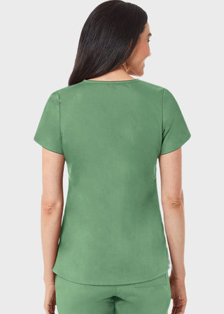 Maevn Red Panda Women's Two Pocket V-Neck Solid Scrub Top