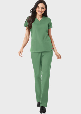 Maevn Red Panda Women's Two Pocket V-Neck Solid Scrub Top