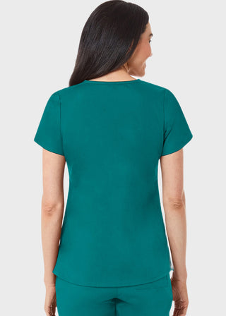 Maevn Red Panda Women's Two Pocket V-Neck Solid Scrub Top