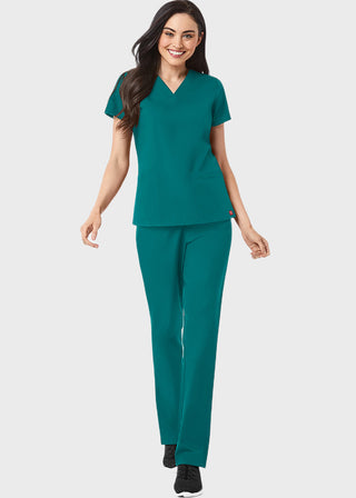 Maevn Red Panda Women's Two Pocket V-Neck Solid Scrub Top