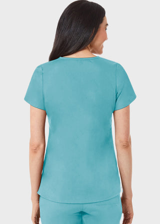 Maevn Red Panda Women's Two Pocket V-Neck Solid Scrub Top