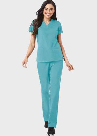 Maevn Red Panda Women's Two Pocket V-Neck Solid Scrub Top