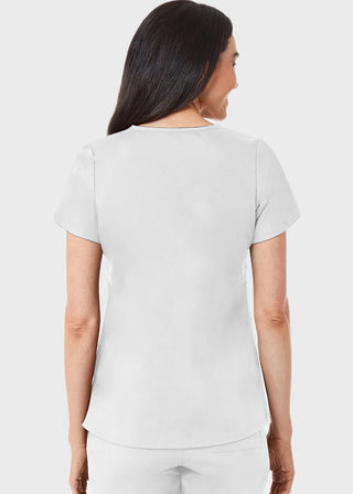 Maevn Red Panda Women's Two Pocket V-Neck Solid Scrub Top