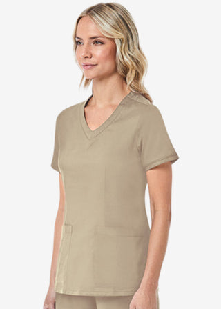 Maevn Blossom Women's Curved V-Neck Top