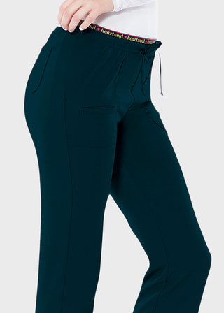 HeartSoul Women's Petite Heart Breaker Low-Rise Drawstring Scrub Pant