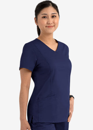 Maevn Blossom Signature Women's Mesh Pocket Mock Wrap Top