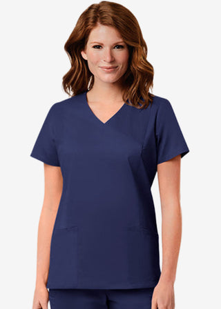 Maevn Blossom Signature Women's Mesh Pocket Mock Wrap Top