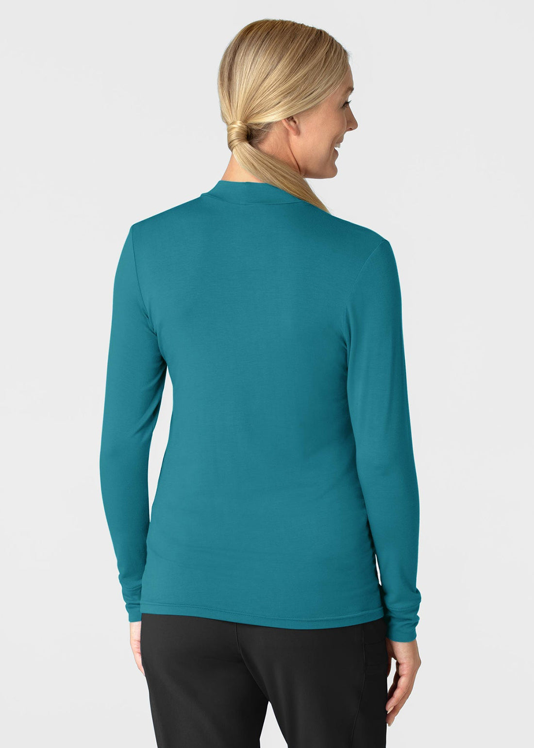 LILLUSORY Maglia A Maniche Lunghe Donna Con Collo Alto – Top Slim Aderente Casual In Cotone E Poliestere – Base Sottogiacca, Grigio, Taglia M