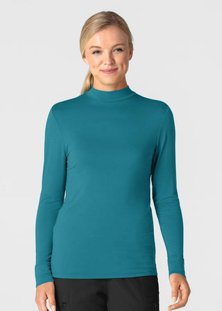 Wink Scrubs Women’s Long Sleeve Mock Neck Silky Tee