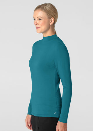 Wink Scrubs Women’s Long Sleeve Mock Neck Silky Tee