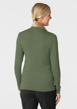 Wink Scrubs Women’s Long Sleeve Mock Neck Silky Tee