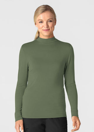 Wink Scrubs Women’s Long Sleeve Mock Neck Silky Tee