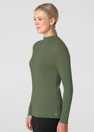 Wink Scrubs Women’s Long Sleeve Mock Neck Silky Tee