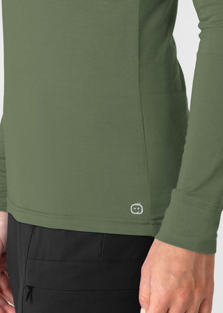 Wink Scrubs Women’s Long Sleeve Mock Neck Silky Tee