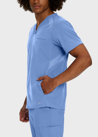 White Cross Fit 2266V-Neck Solid Scrub Top For Men