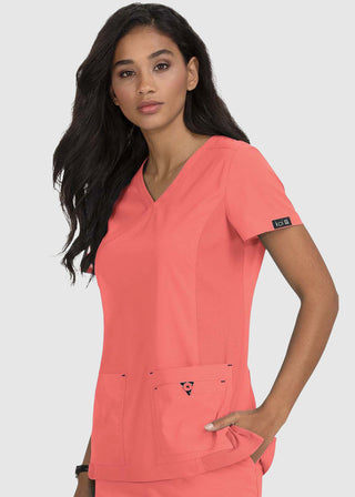 Koi 374 Basics Katie Mock Wrap Solid Scrub Top For Women