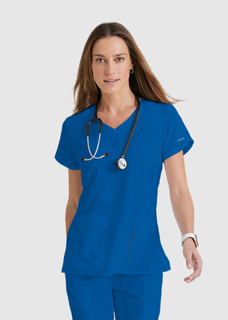 Grey's Anatomy Active Women's Tulip Sleeves V-Neck Top