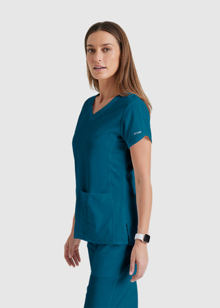 Grey's Anatomy Active Women's Tulip Sleeves V-Neck Top