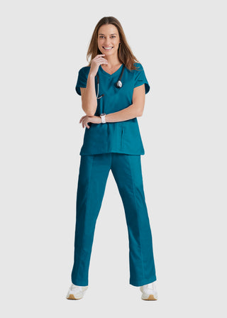 Grey's Anatomy Active Women's Tulip Sleeves V-Neck Top