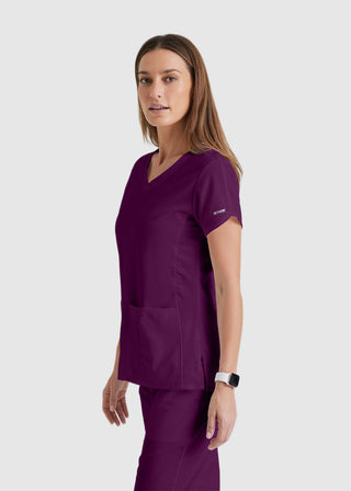 Grey's Anatomy Active Women's Tulip Sleeves V-Neck Top