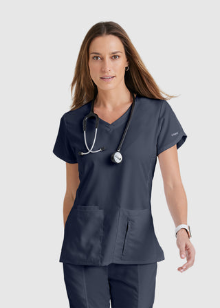 Grey's Anatomy Active Women's Tulip Sleeves V-Neck Top