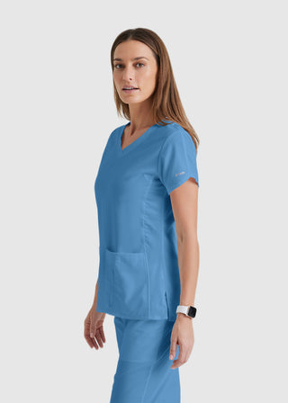Grey's Anatomy Active Women's Tulip Sleeves V-Neck Top