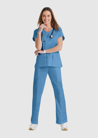 Grey's Anatomy Active Women's Tulip Sleeves V-Neck Top