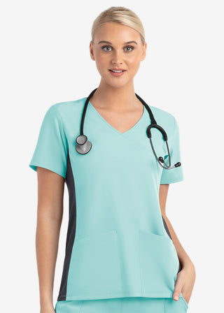 Maevn Matrix Impulse Women's Knitted Panel Mock Wrap Top