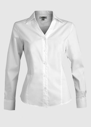 Edwards Women's Long Sleeve V-neck Tailored Stretch Blouse