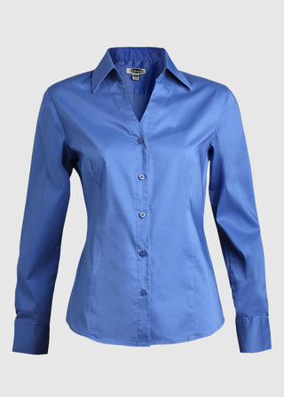 Edwards Women's Long Sleeve V-neck Tailored Stretch Blouse