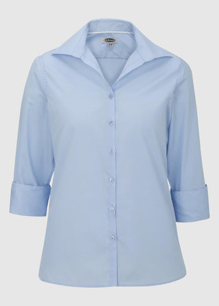 Edwards Women's Open Neck Poplin 3/4 Sleeve Blouse