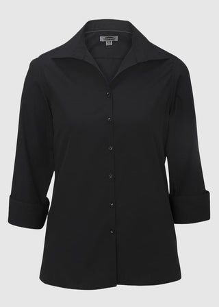 Edwards Women's Open Neck Poplin 3/4 Sleeve Blouse