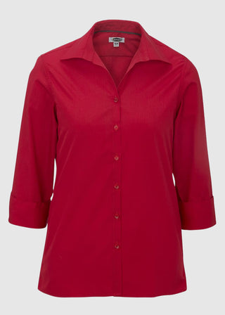 Edwards Women's Open Neck Poplin 3/4 Sleeve Blouse
