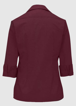 Edwards Women's Open Neck Poplin 3/4 Sleeve Blouse