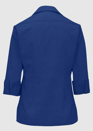 Edwards Women's Open Neck Poplin 3/4 Sleeve Blouse