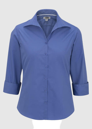 Edwards Women's Open Neck Poplin 3/4 Sleeve Blouse