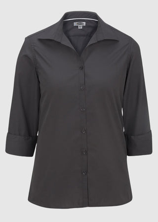 Edwards Women's Open Neck Poplin 3/4 Sleeve Blouse